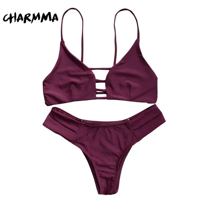 CharMma 2017 Woman Bikinis Sexy Bandage Swimsuit Swimwear Halter Brazilian Bikini Beach Bathing Suits Biquini Maillot De Bain