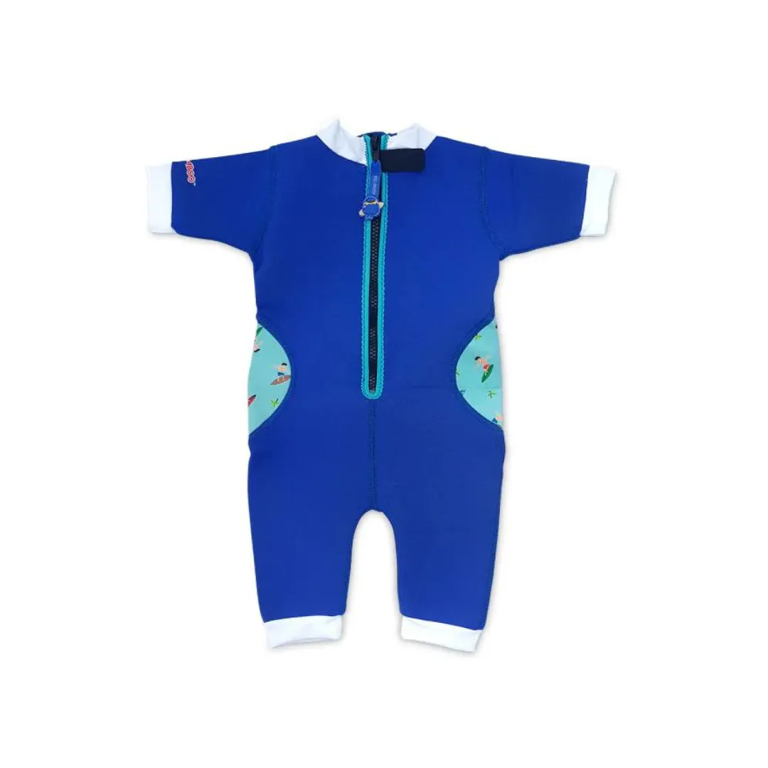 Cheekaaboo Warmiebabes Baby & Toddler Thermal Swimsuit UPF50  Navy Blue Surfer