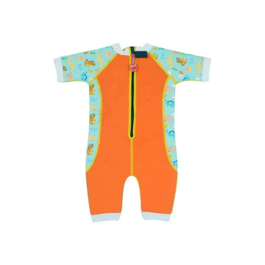 Cheekaaboo Warmiebabes Baby & Toddler Thermal Swimsuit UPF50  Orange Dino