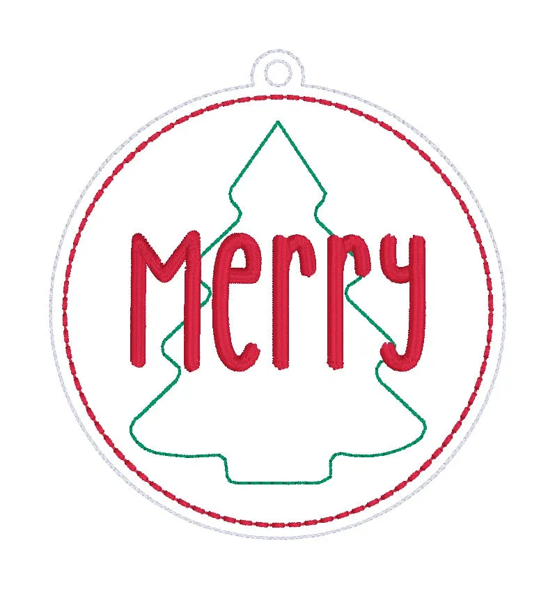 Cheer Christmas Ornament Set (4 designs) machine embroidery design DIGITAL DOWNLOAD