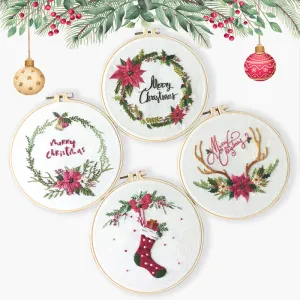 Christmas Decor Hand Embroidery Kit 20cm