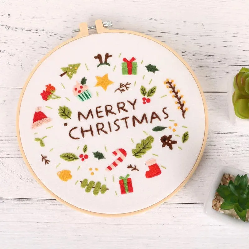 Christmas Gifts Hand Embroidery Kit 20cm