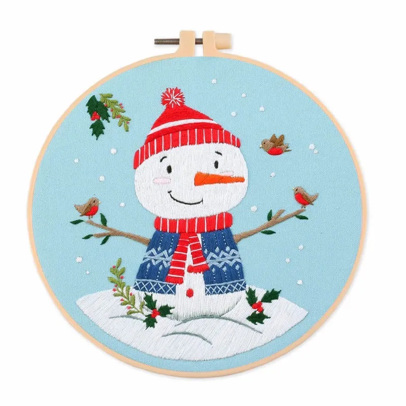 Christmas Snow Globes DIY Hand Embroidery Kit 20cm