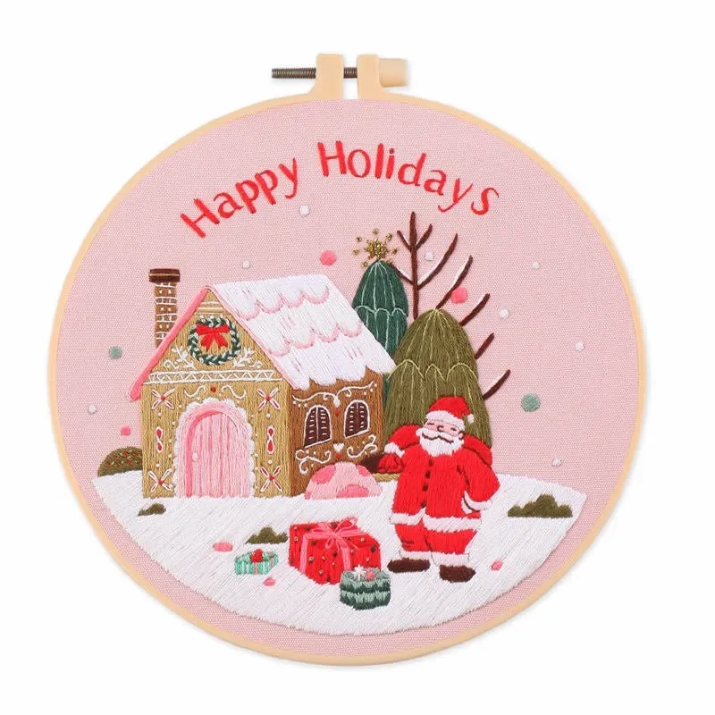 Christmas Snow Globes DIY Hand Embroidery Kit 20cm