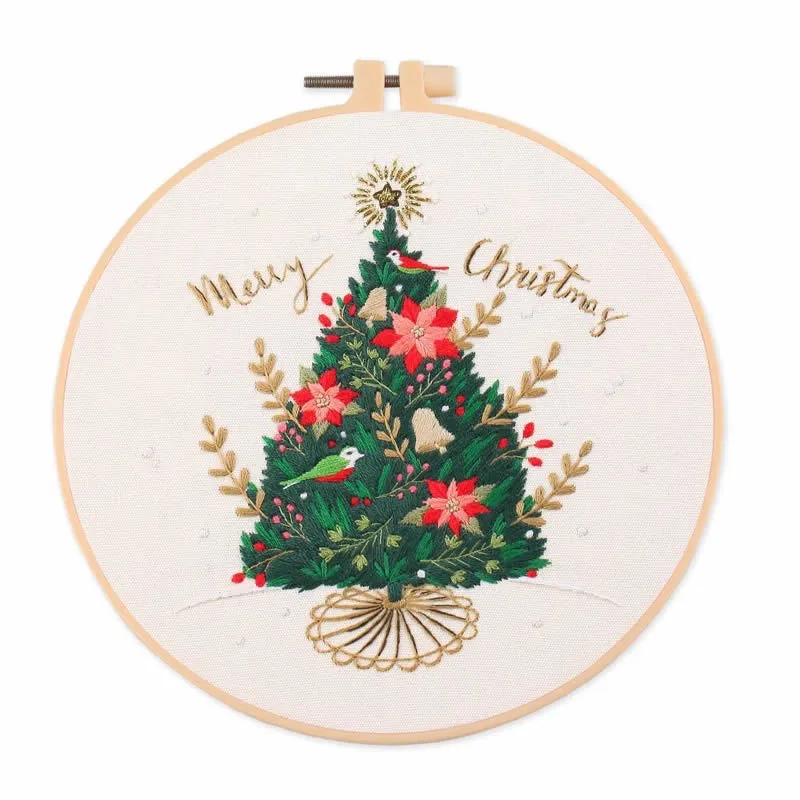 Christmas Snow Globes DIY Hand Embroidery Kit 20cm