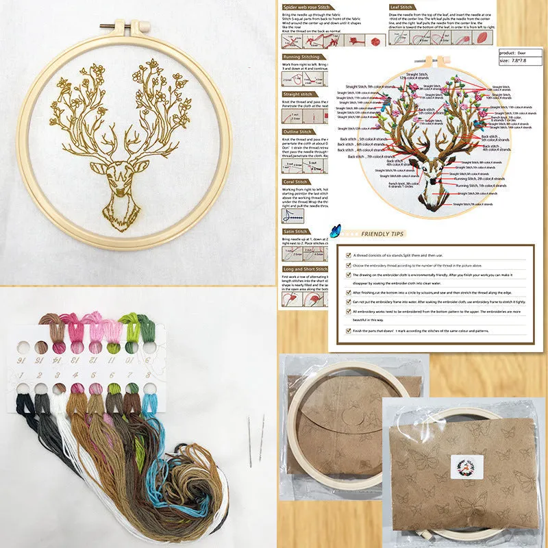 Christmas Wreath DIY Hand Embroidery Kit 20cm