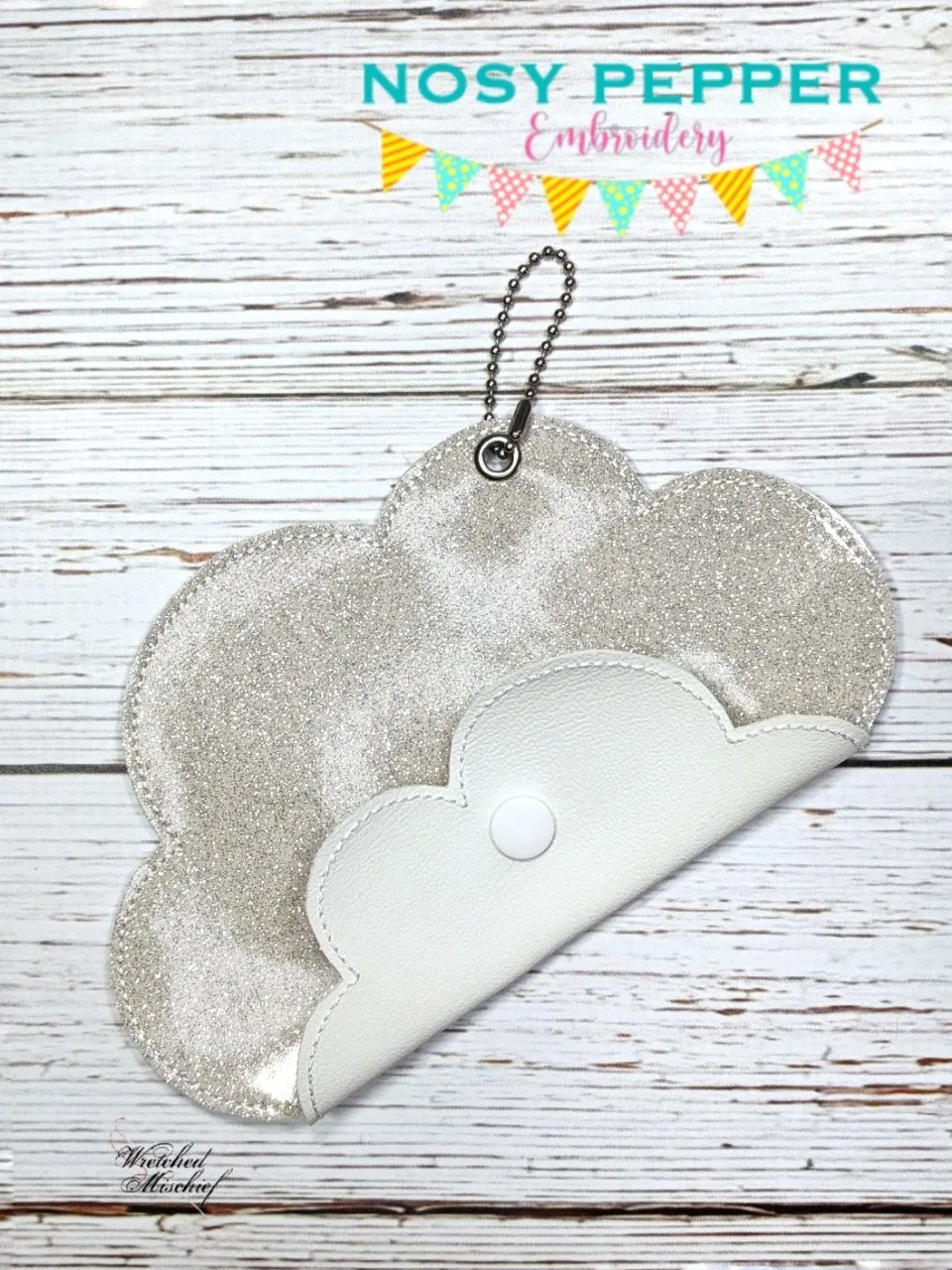 Cloud ITH pouch (5 sizes included) includes charm machine embroidery design DIGITAL DOWNLOAD