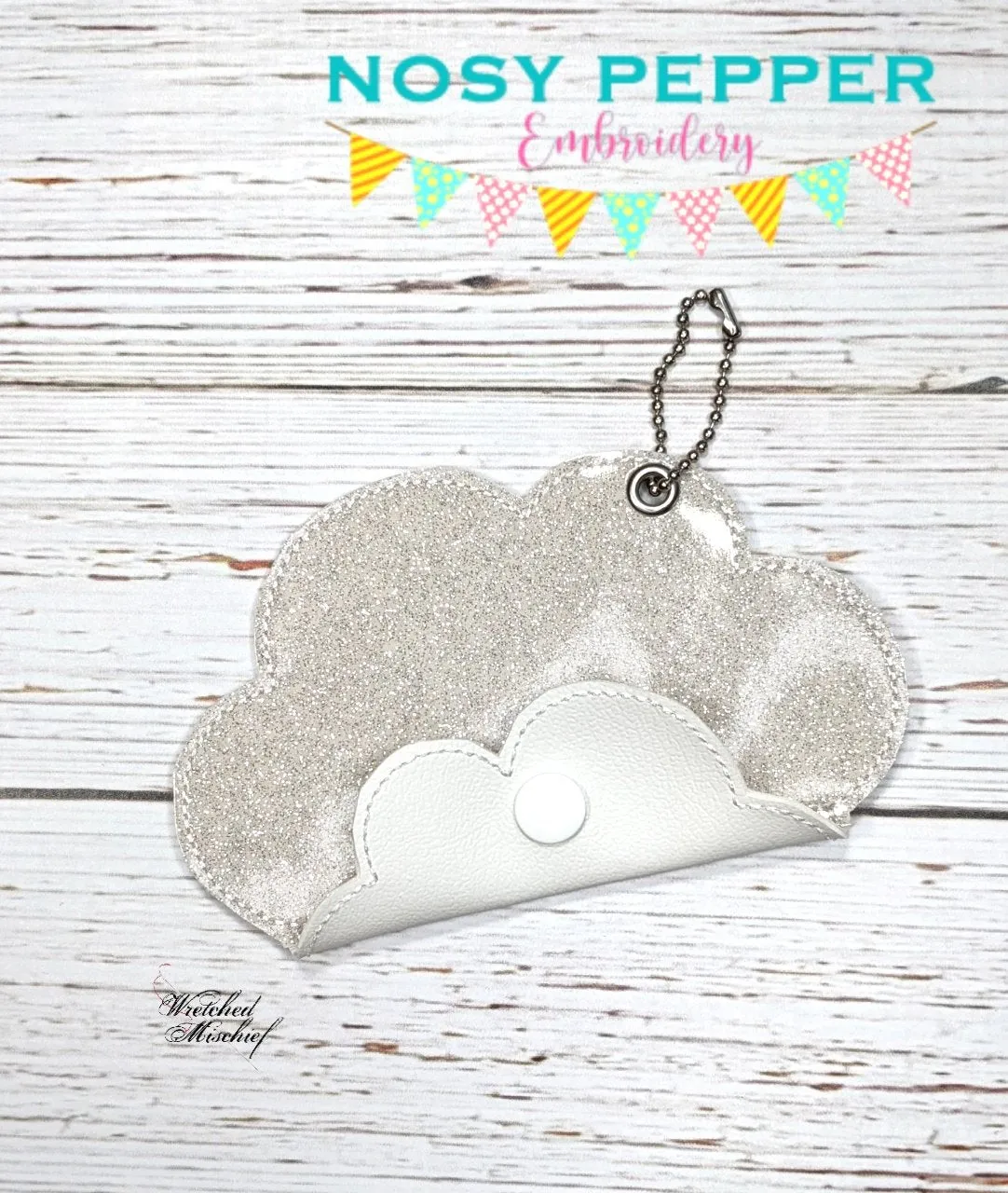 Cloud ITH pouch (5 sizes included) includes charm machine embroidery design DIGITAL DOWNLOAD