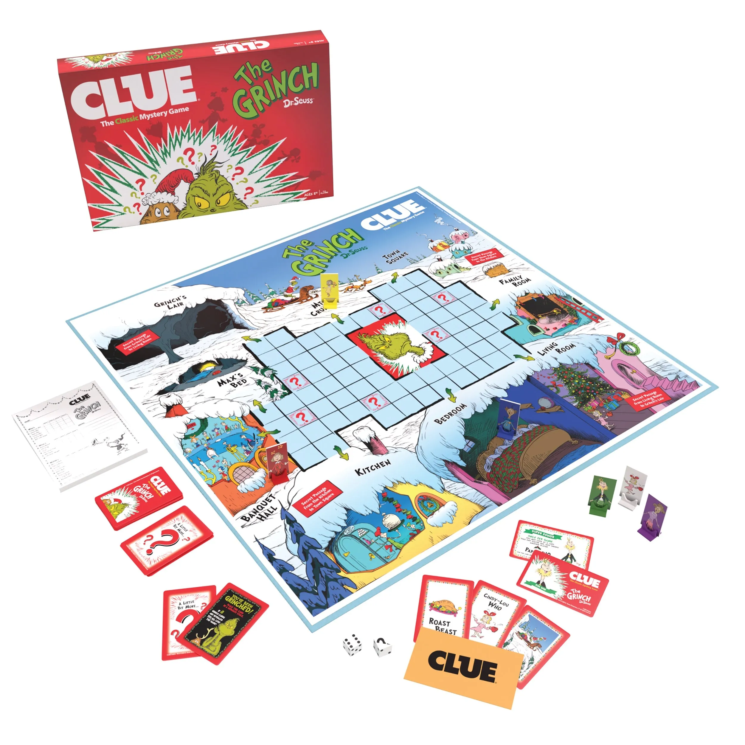 CLUE: How the Grinch Stole Christmas | Solve the Mystery in this Collectible Clue Game Based on Classic Dr. Seuss Book | Officially-Licensed Game