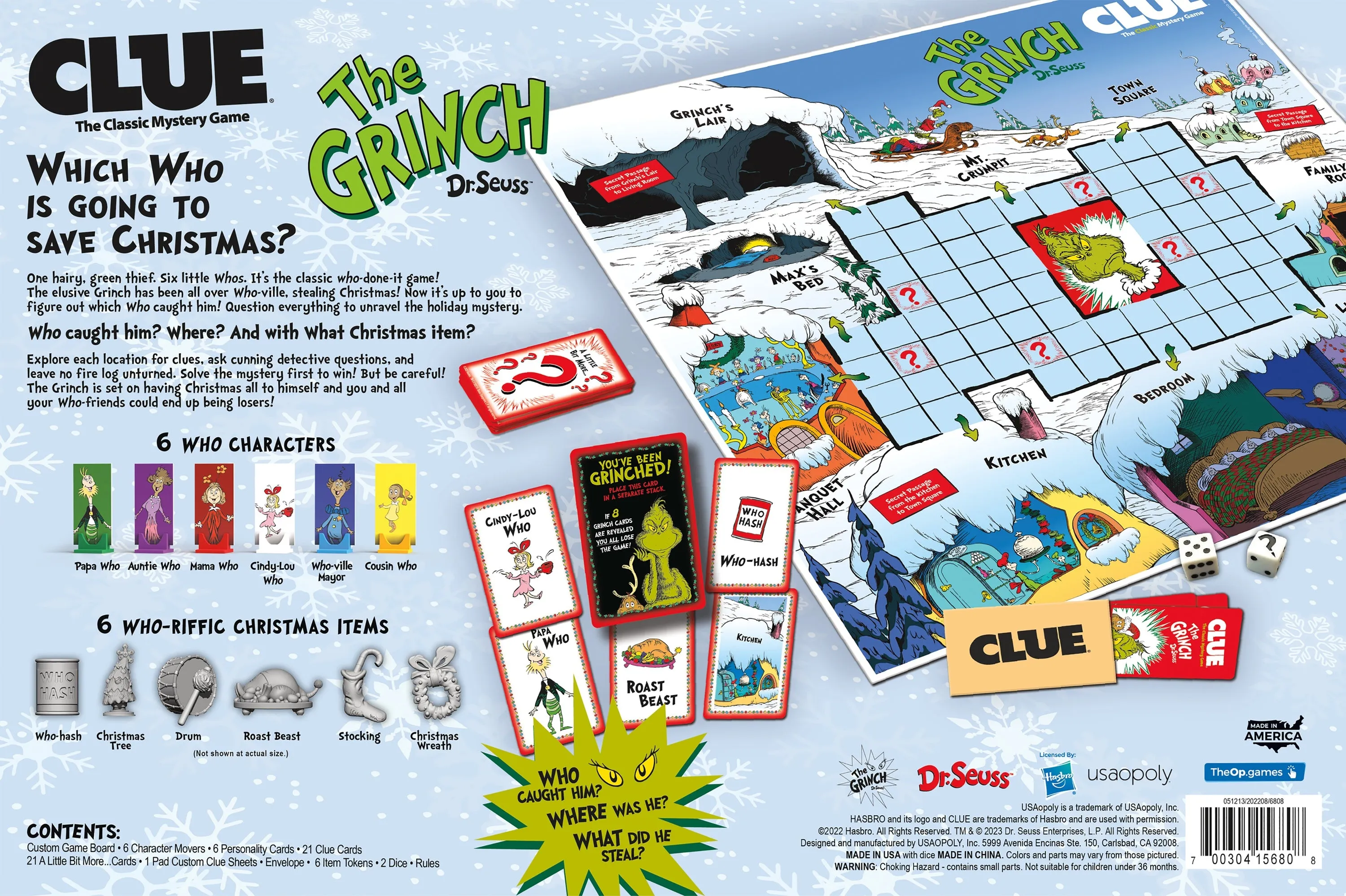 CLUE: How the Grinch Stole Christmas | Solve the Mystery in this Collectible Clue Game Based on Classic Dr. Seuss Book | Officially-Licensed Game