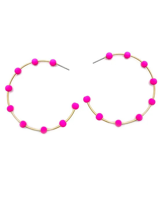 Colorful Bead Hoop Earrings