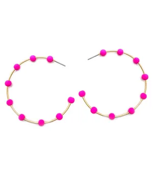 Colorful Bead Hoop Earrings