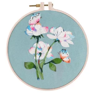 Colorful Butterflies & Flower Hand Embroidery Kit