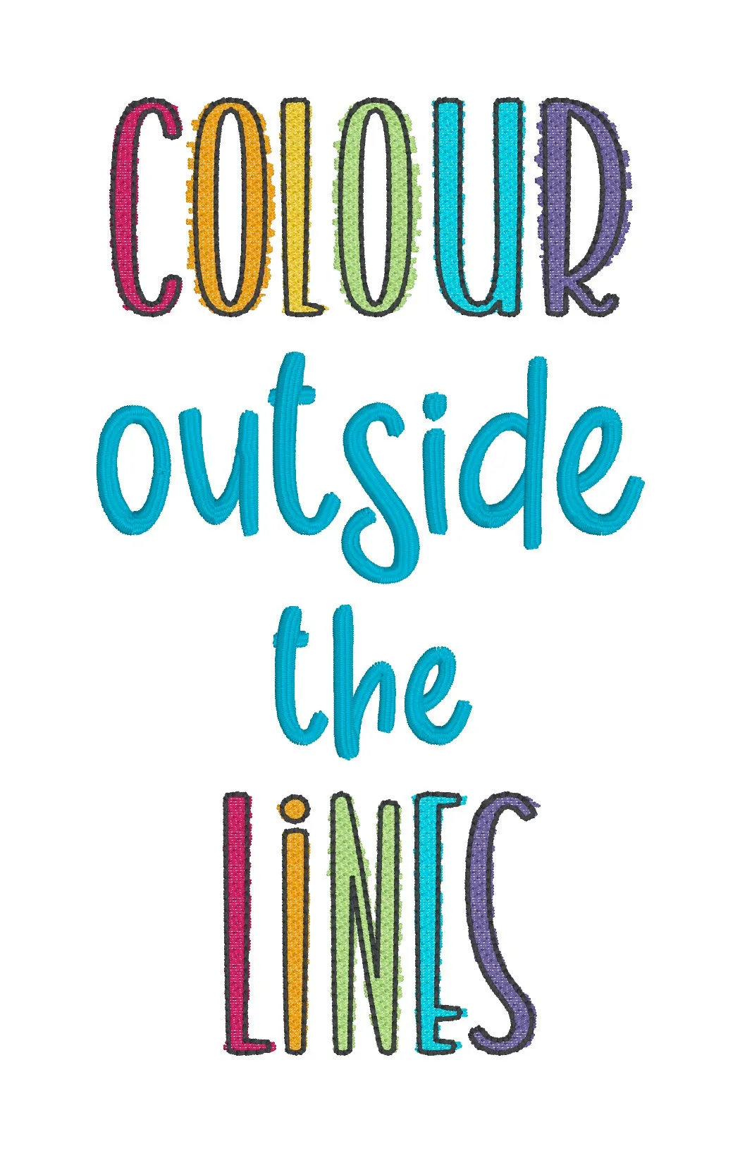 Colour Outside The Lines machine embroidery design (4 sizes available) DIGITAL DOWNLOAD