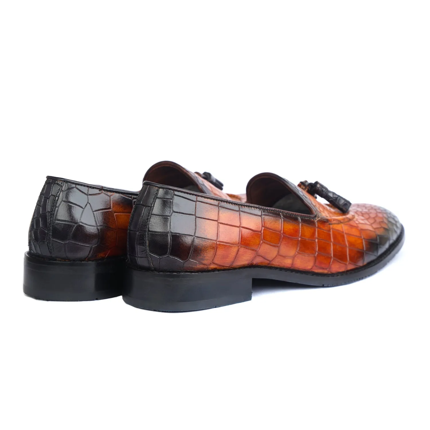 Crocodile Tassel Loafers Hand Finished