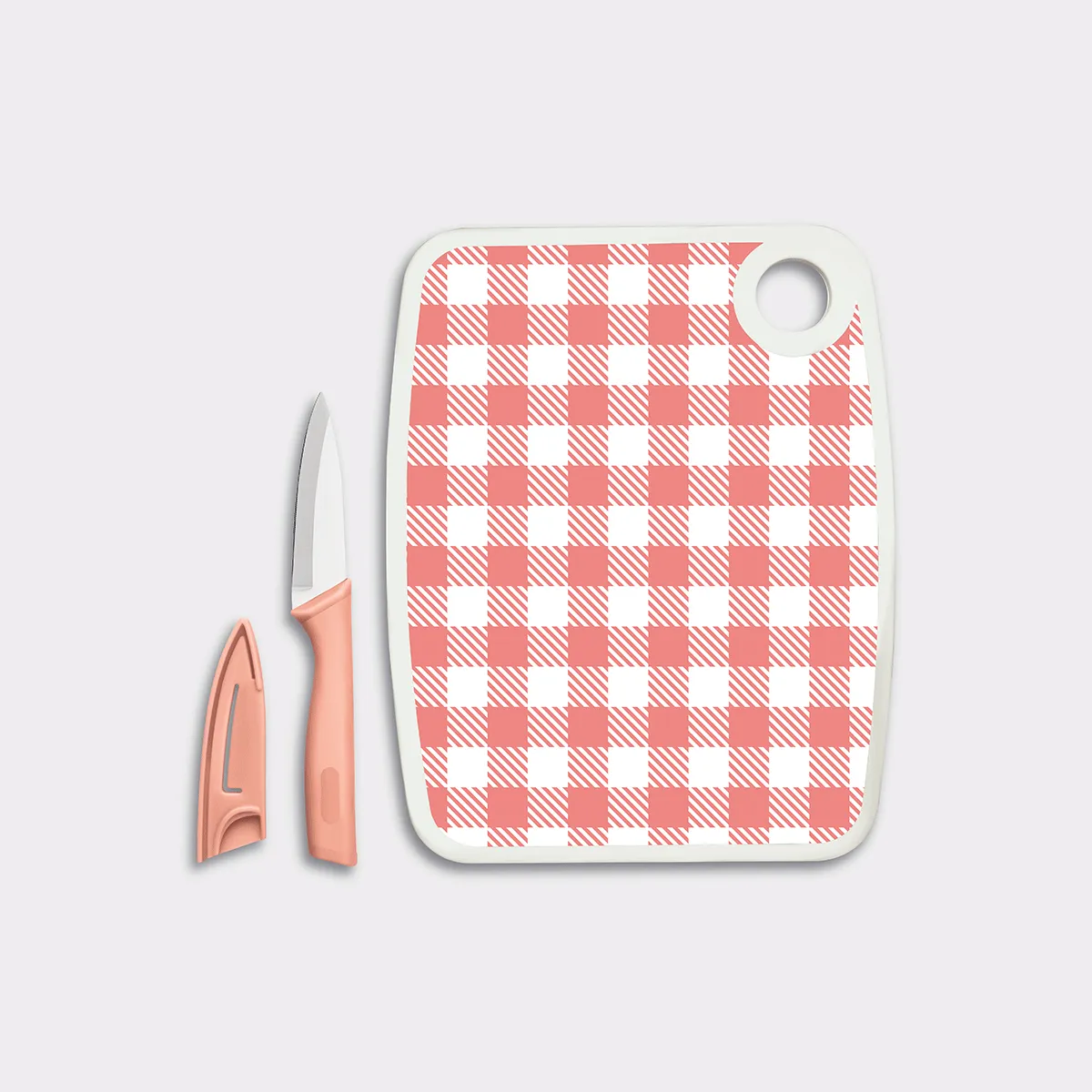 Cutting Board with Coordinating Ceramic Knife (3 Piece Set)