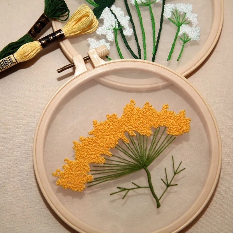 Dandelions on Organza DIY Hand Embroidery Kit 15cm