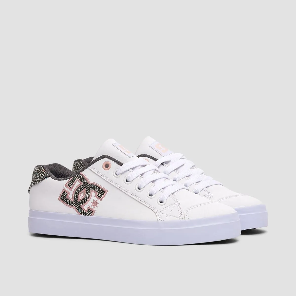 DC Chelsea Plus SE SN Shoes - White/Pink Stencil - Womens