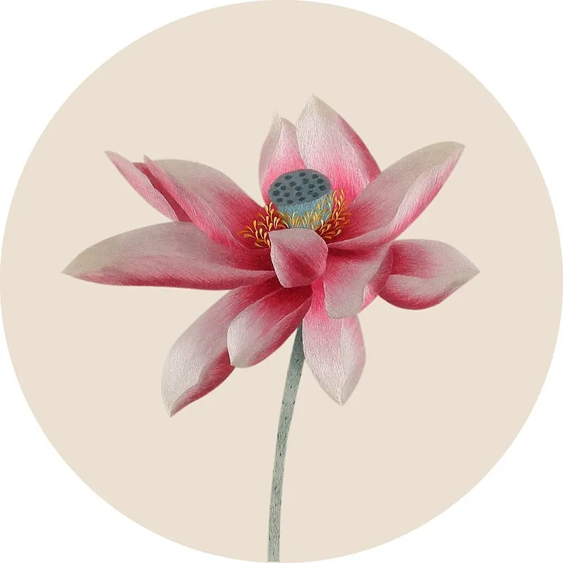 DIY Silk Embroidery kit Red Lotus 20cm