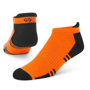 Dual Solid Orange/Black Bamboo Unisex Ankle Length Socks