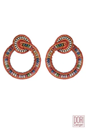 Fireworks Clip-on Hoop Earrings