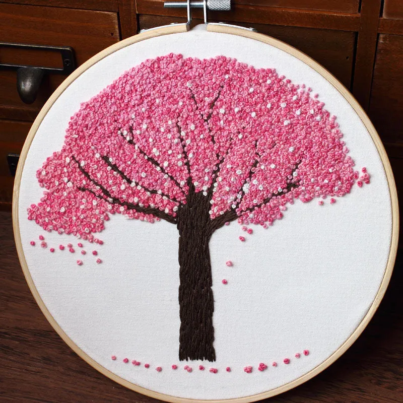 French Knot Trees Hand Embroidery DIY Kit 20cm