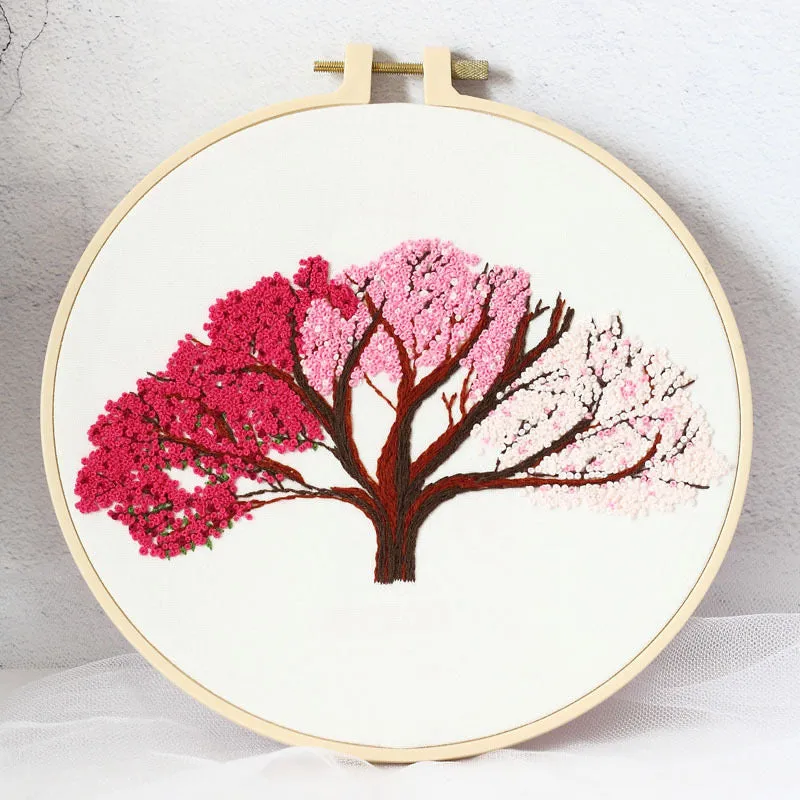 French Knot Trees Hand Embroidery DIY Kit 20cm