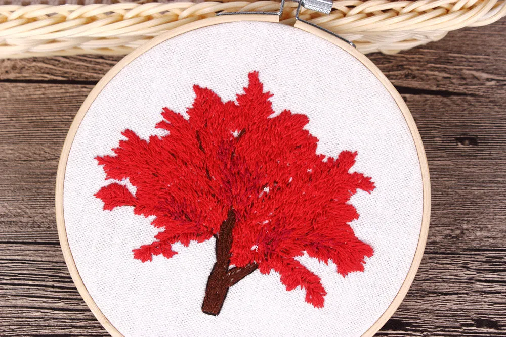 French Knot Trees Hand Embroidery DIY Kit 20cm