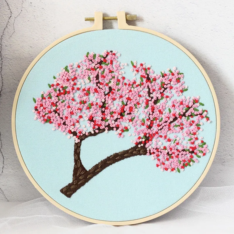 French Knot Trees Hand Embroidery DIY Kit 20cm