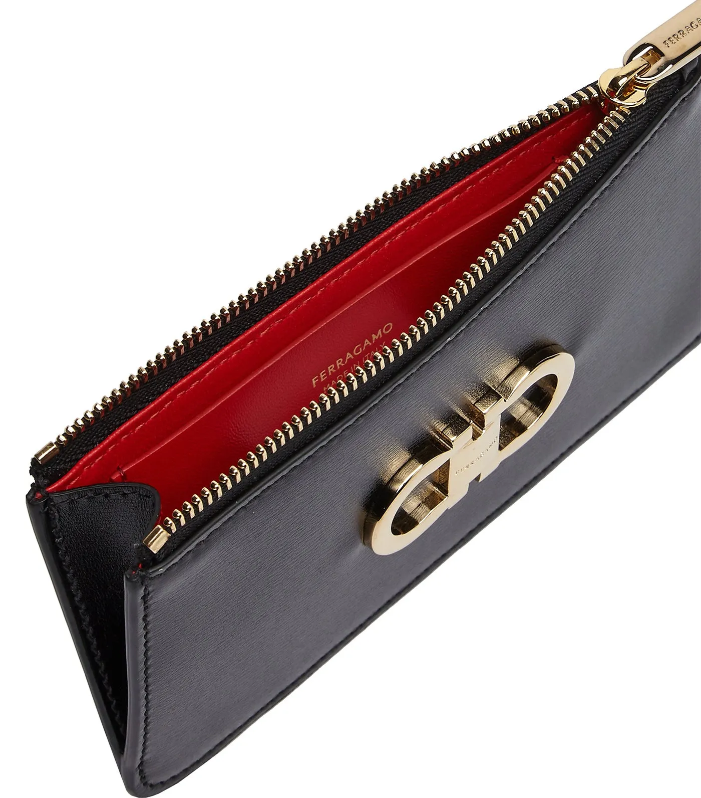 Gancini Credit Card Holder Black/Flame Red