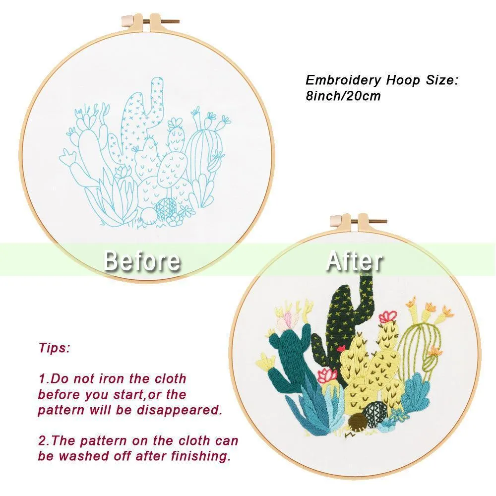 Garden Flowers 1 Hand Embroidery Kit 8”