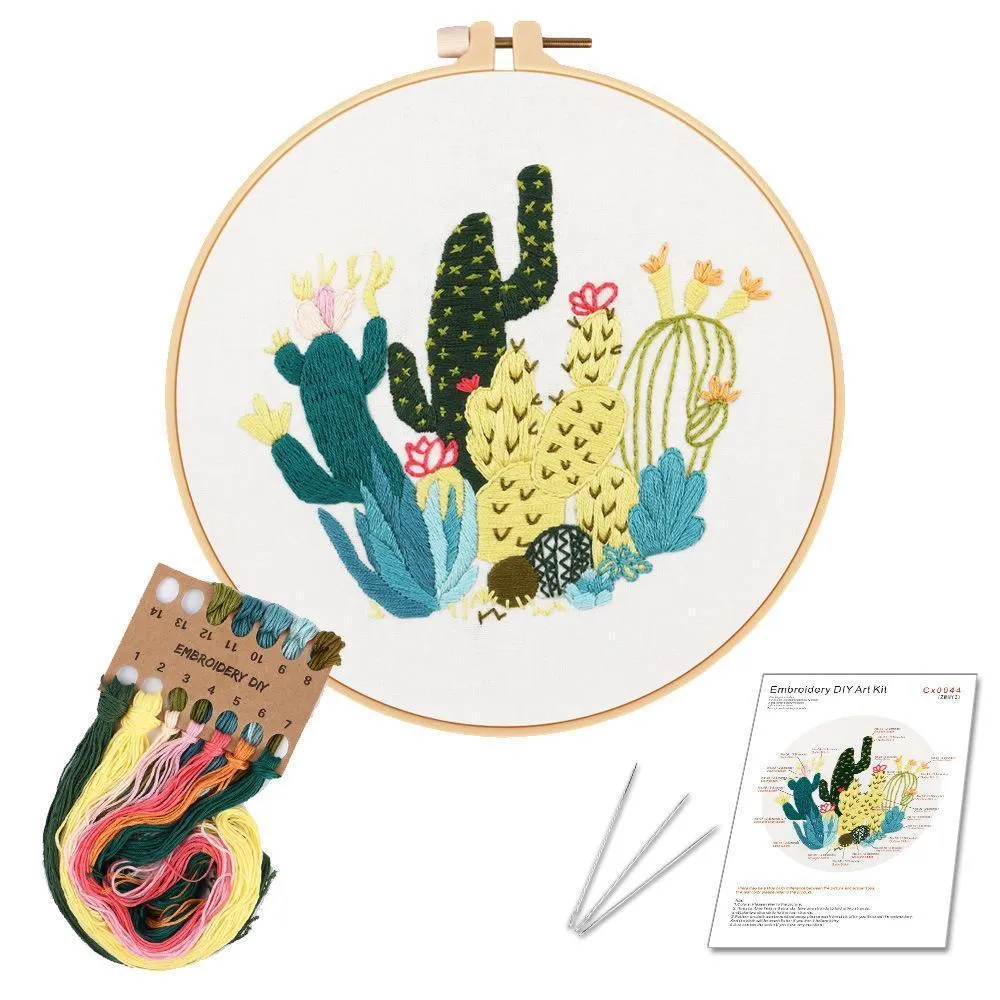 Garden Flowers 1 Hand Embroidery Kit 8”