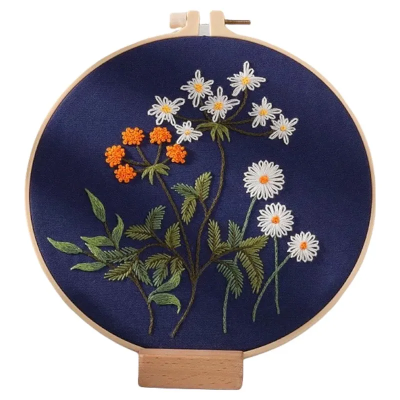 Garden Flowers 1 Hand Embroidery Kit 8”