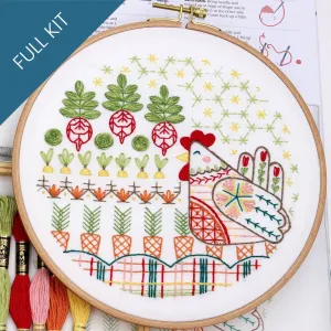 Garden Hen Embroidery Kit