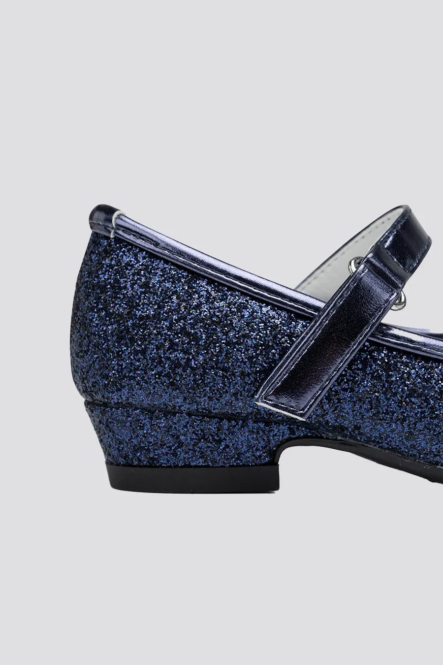 Girls Glitter Mary Jane Low Heel Shoes