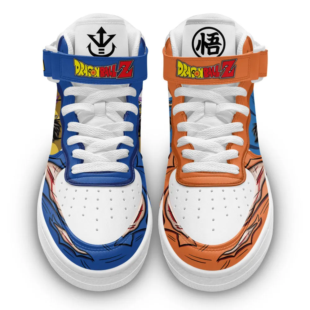 Goku and Vegeta Ki Blast Sneakers Air Mid Custom Dragon Ball Anime Shoes