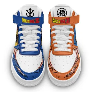 Goku and Vegeta Ki Blast Sneakers Air Mid Custom Dragon Ball Anime Shoes