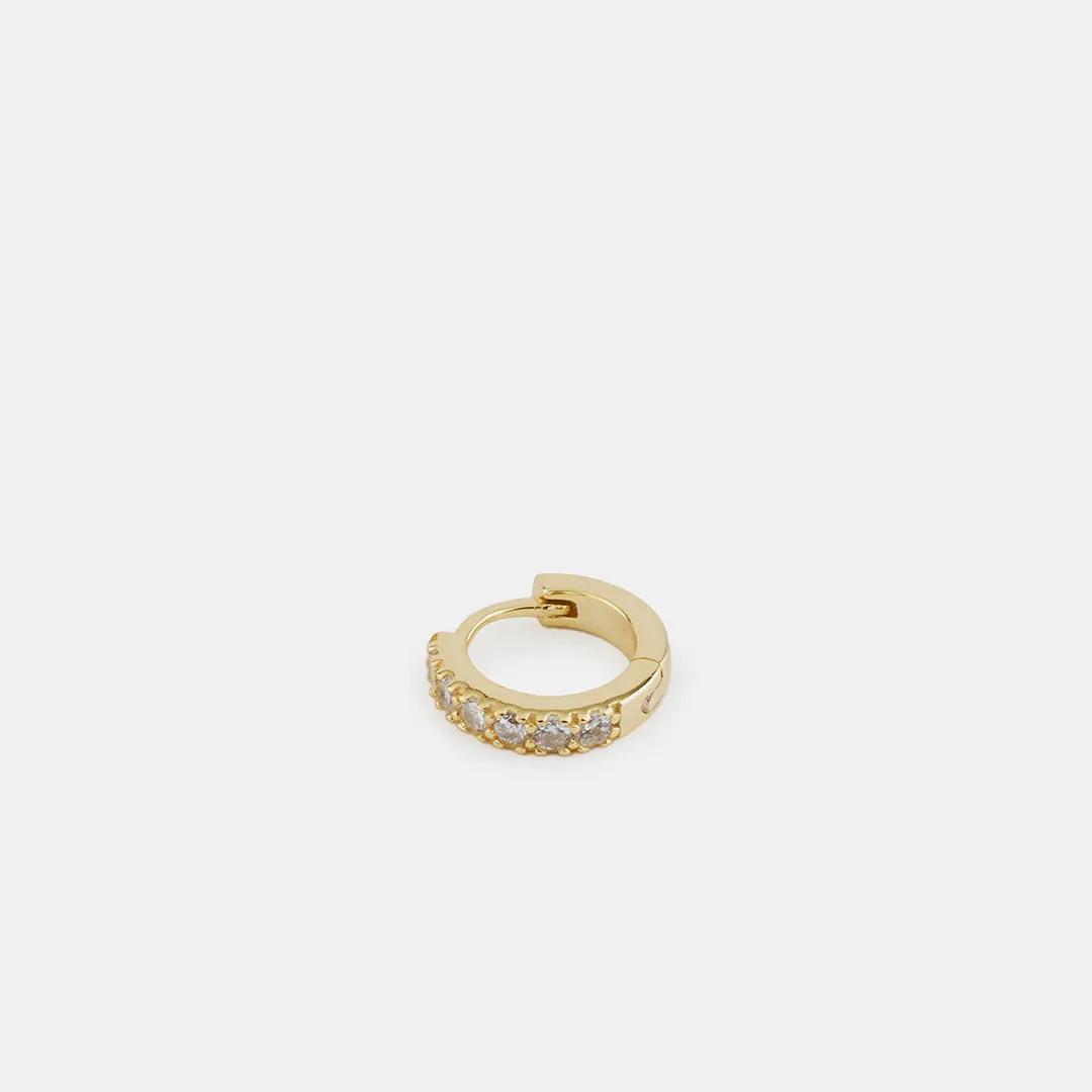 Gold Zirconia Hoop Earring