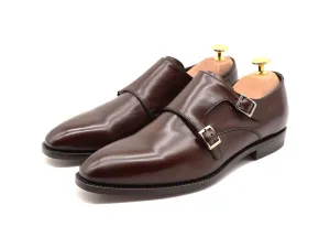 Haste Men's Calf Leather Double Monk Strap Shoes - Dark Brown