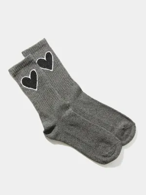 Heart Detail Crew Socks