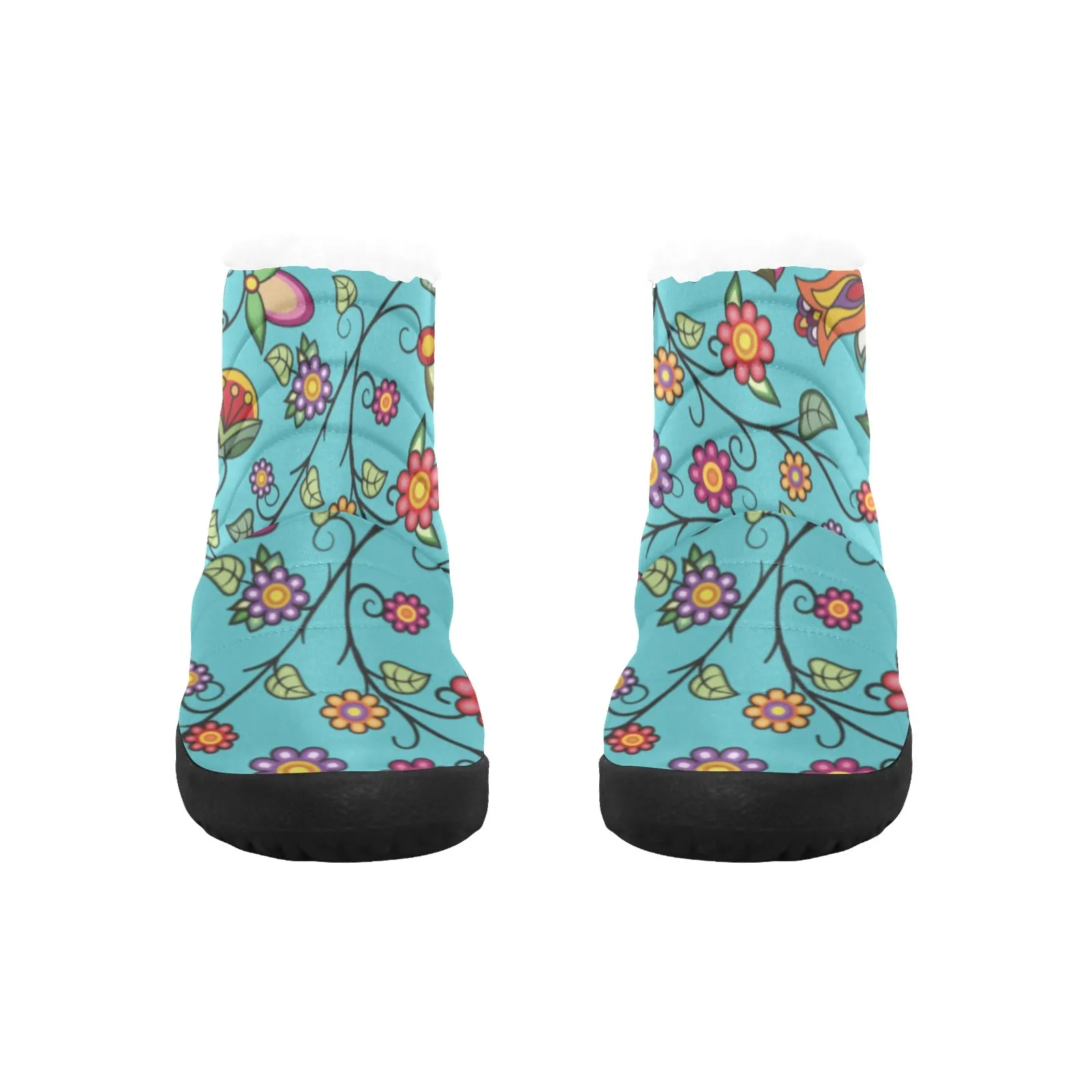 Heartbeat Petals Turquoise Men's Padded Winter Boot