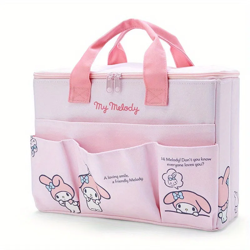 Hello Kitty Large Tote Bag - Adorable Cartoon Design, Spacious & Stylish Carryall for Daily Use, With Handy Pockets for Organization