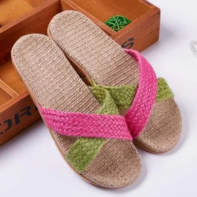 Hemp Men's Shoes House Bedroom Bathroom Indoor Slippers Slides For  Spring Summer Indoor Non-slip Women Flats Pasoataques Brand