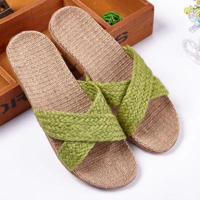 Hemp Men's Shoes House Bedroom Bathroom Indoor Slippers Slides For  Spring Summer Indoor Non-slip Women Flats Pasoataques Brand