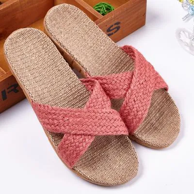 Hemp Men's Shoes House Bedroom Bathroom Indoor Slippers Slides For  Spring Summer Indoor Non-slip Women Flats Pasoataques Brand