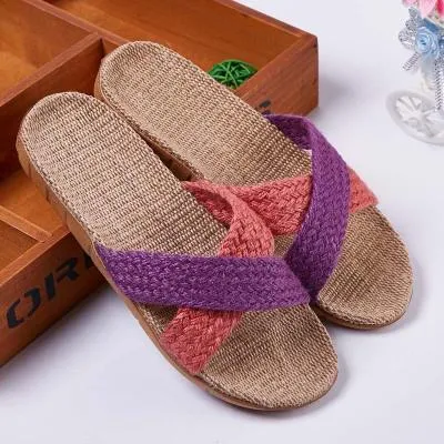 Hemp Men's Shoes House Bedroom Bathroom Indoor Slippers Slides For  Spring Summer Indoor Non-slip Women Flats Pasoataques Brand