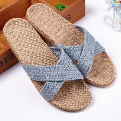 Hemp Men's Shoes House Bedroom Bathroom Indoor Slippers Slides For  Spring Summer Indoor Non-slip Women Flats Pasoataques Brand