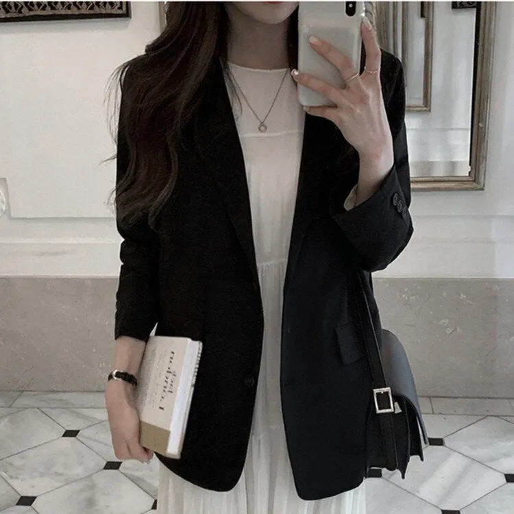 Joskaa New 2024 Pockets Formal Jackets Vintage Fashionable Office Lady Elegant Outerwear Autumn Winter Women's Blazers Wild Tops JK9125