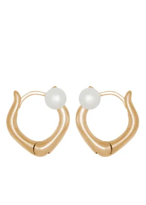 Juju Pearl Hoops in Gold