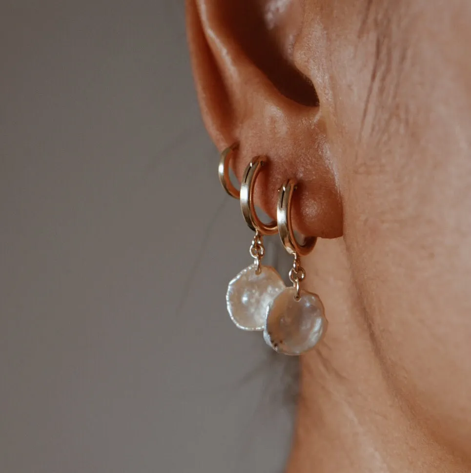 Keshi Pearl Huggie Hoop Earrings